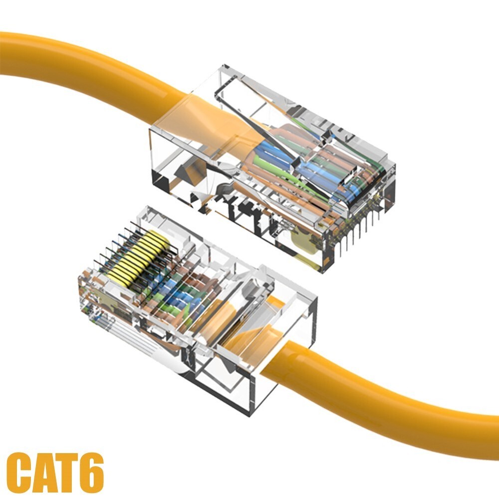 0.5FT Cat6 RJ45 Ethernet LAN Network UTP Non-Booted Patch Cable Copper Yellow