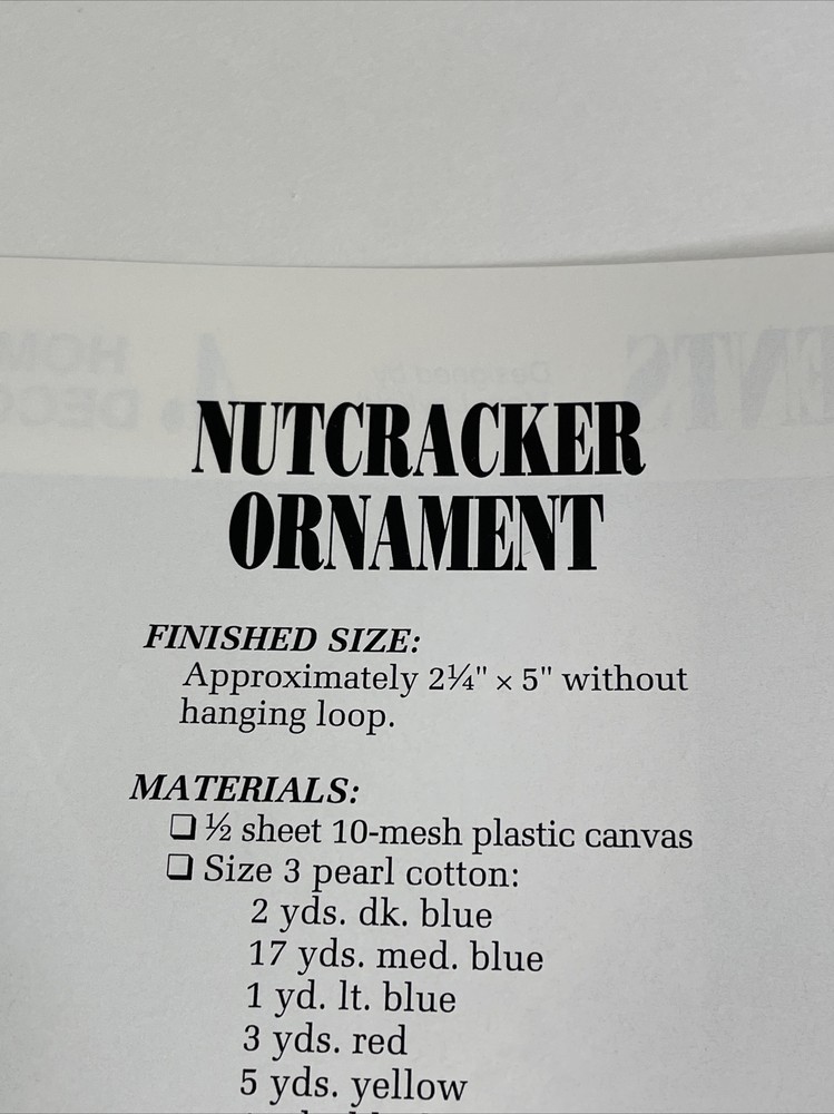 Annie's Attic Nostalgic Ornaments Nutcracker Folk Dancer Plastic Canvas Pattern