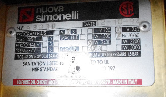 Gold Plated Nuova Simonelli Espresso Machine & Grinder