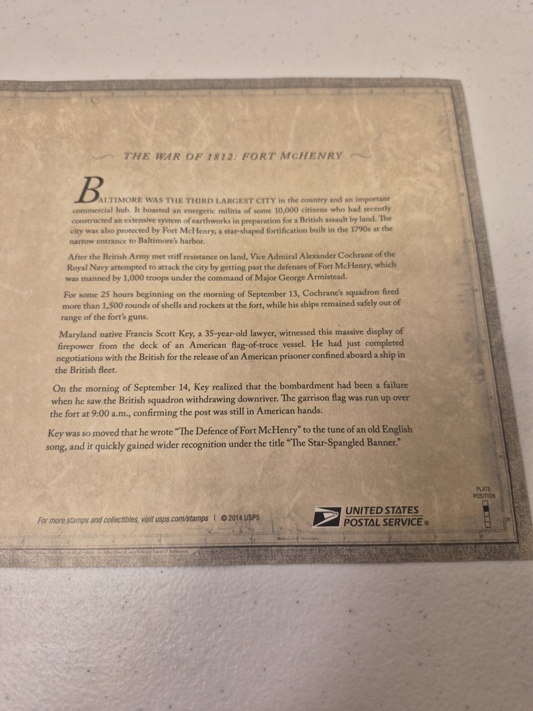 #4921 FORT McHENRY. FOREVER MINT SHEET.