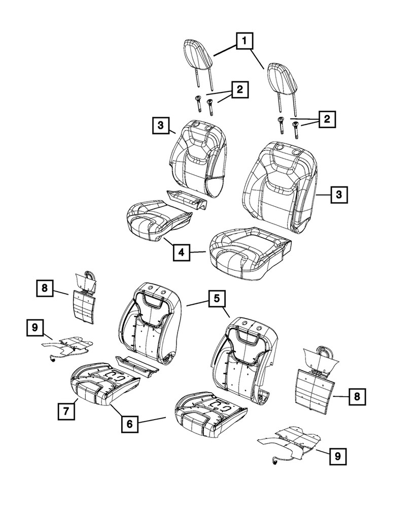 Genuine Mopar Front Seat Back Cover Left 6ER09LU5AB