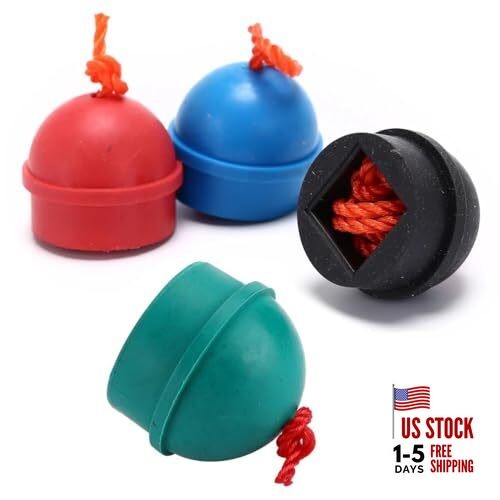 4 Pack Pool Chalk Cubes Holder with Cord String Anti-Lost Snooker Practical