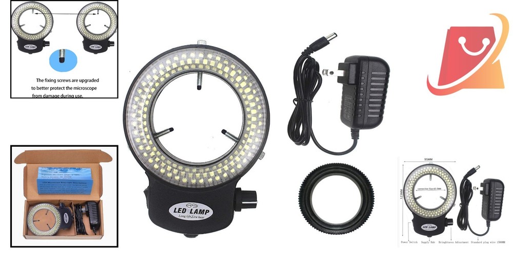 LED-144-ZK Professional Microscope Ring Light - Focused Illumination, Adjustable