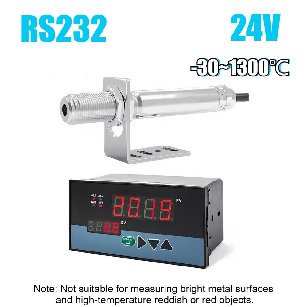RS232 24V Infrared Thermometer Sensor Non-contact Temperature Tool W/ Controller