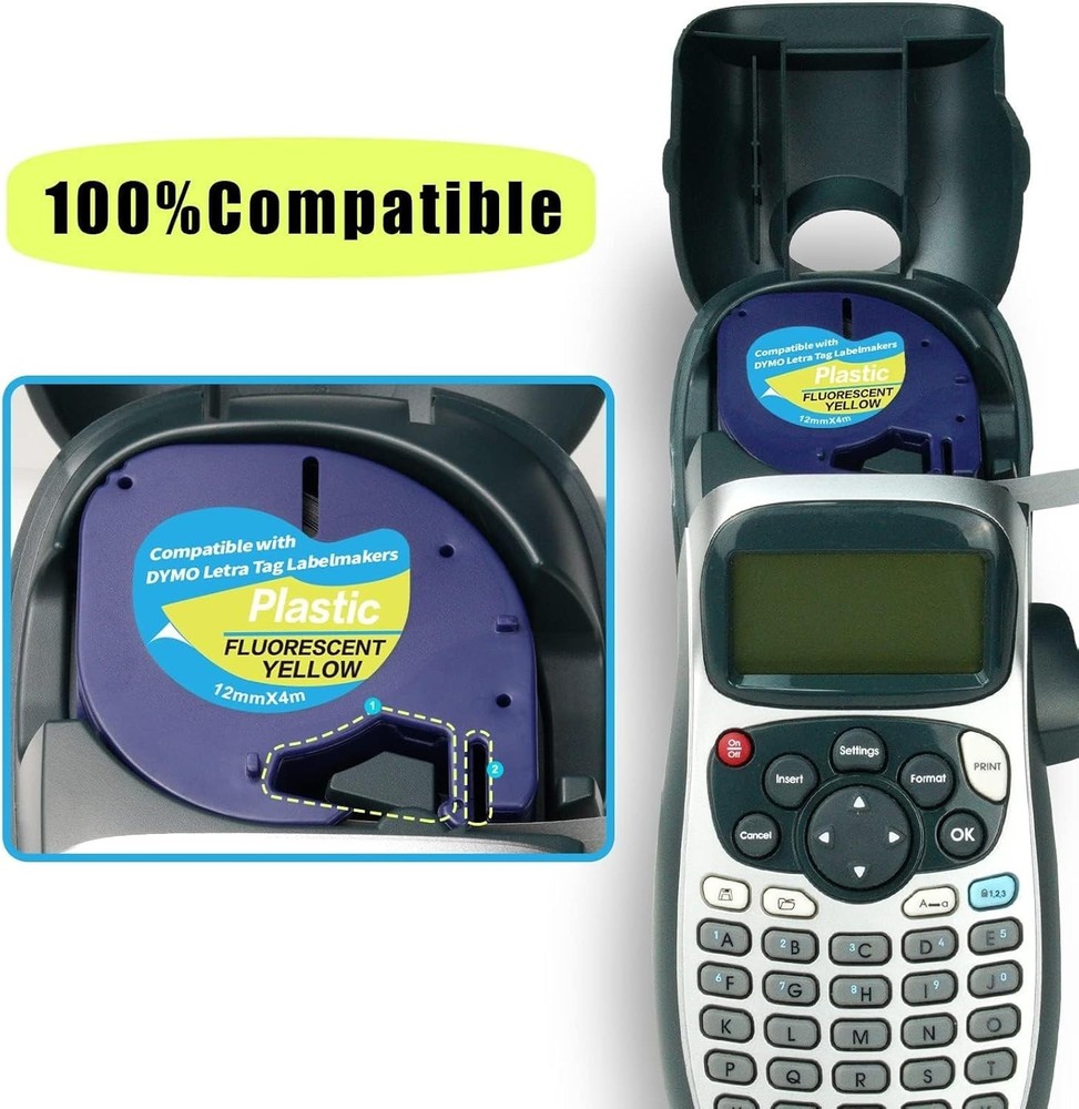 Professional 5 Pack Dymo Letratag Compatible Labels - Strong Adhesive & Easy Use