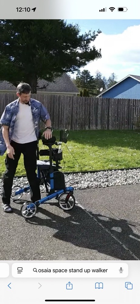 OasisSpace Upright Walker Rollator with 12" Front Wheels