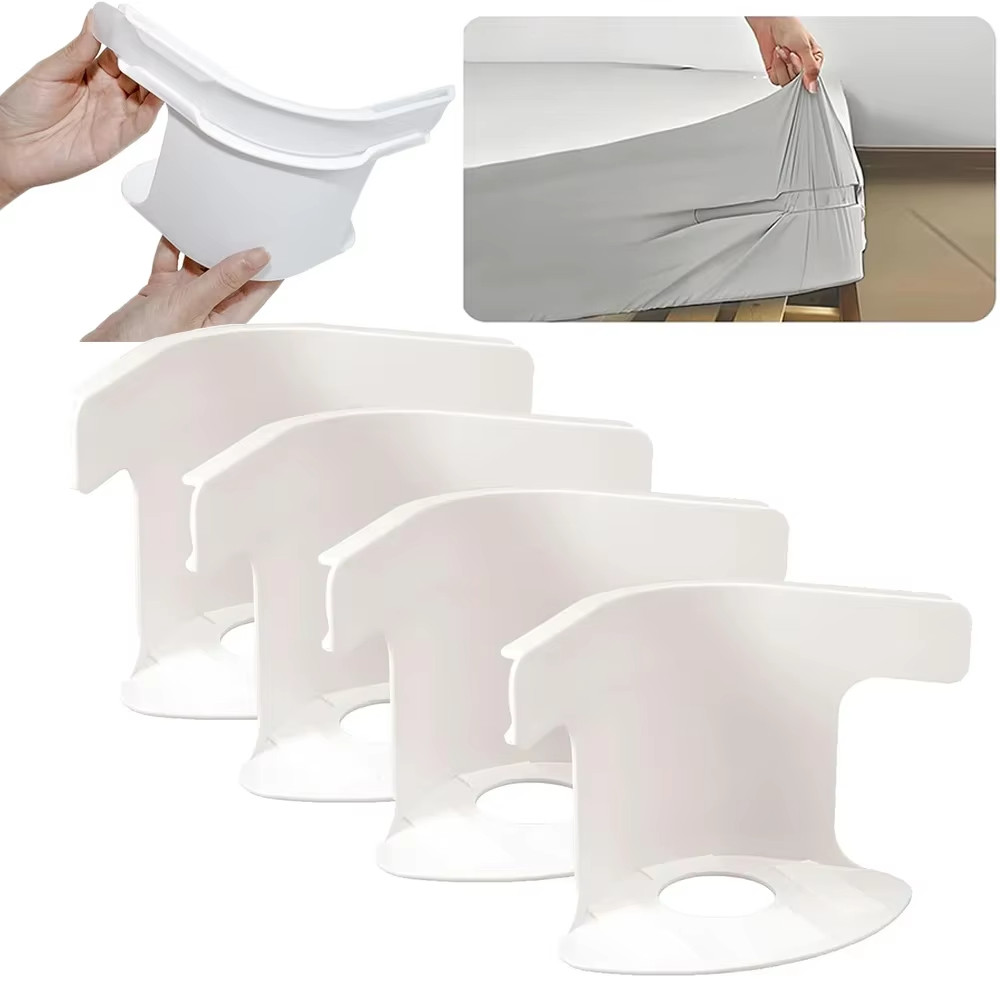 Universal Bedsheet Corner Tightener Clips Invisible Bedspread Secure Holder 4pcs