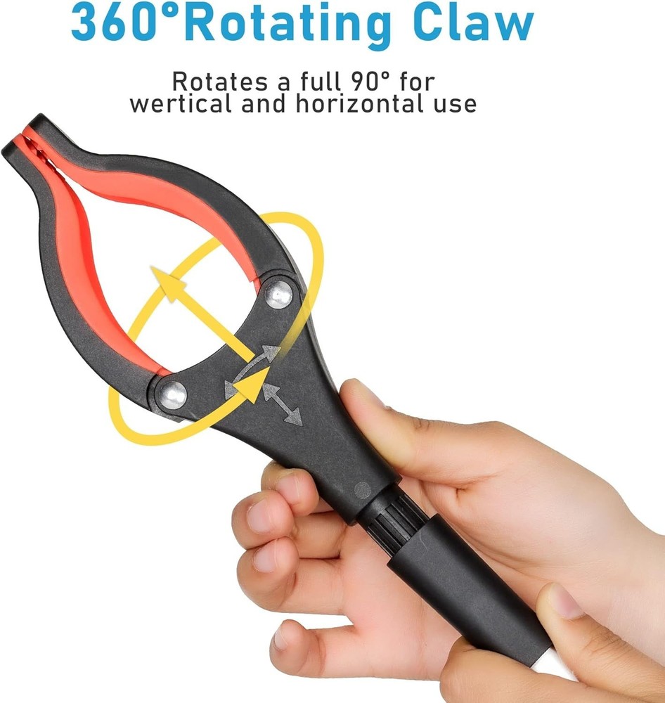 Foldable 32-Inch Grabber Tool with Rotating Head - Effortless Item Retrieval