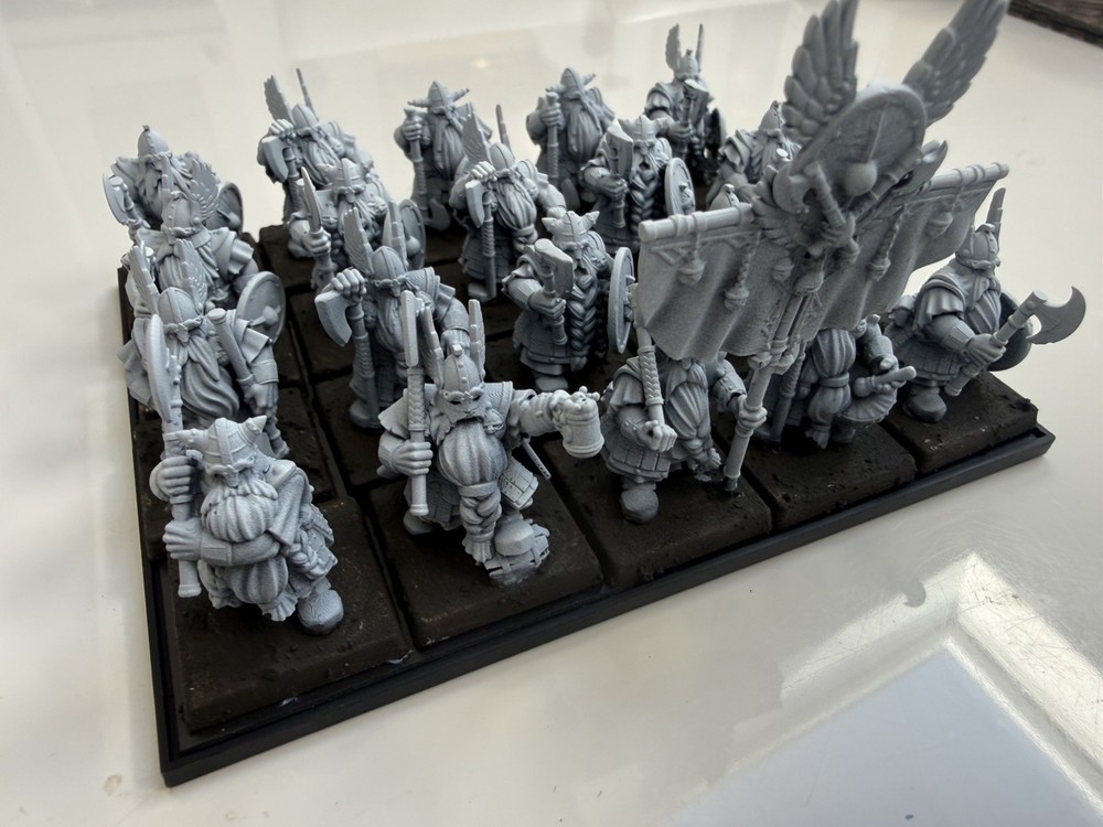 20x Dwarf Longbeards – Highlands – Old World –Magnetised + Tray