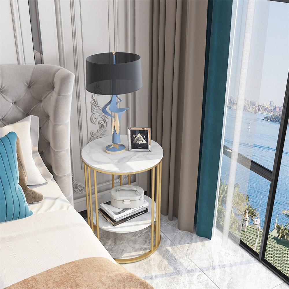 Modern Glossy Sintered Stone Console Entryway Table Sofa Side Table White/Green