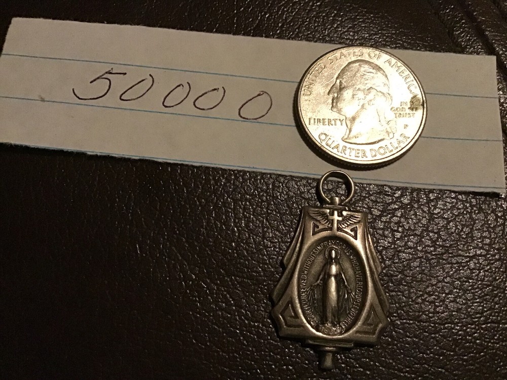 Catholic Chaplains RARE Sterling WWII Pilot Wings Miraculous Medal