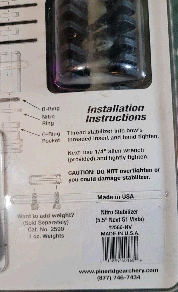 Pine Ridge Archery Nitro Stabilizer For Compound Bow