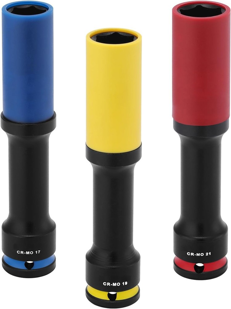 3PCS 1/2" Drive Non-marring & Thin Wall Lug Nut Impact Socket Set, for Wheel Lug