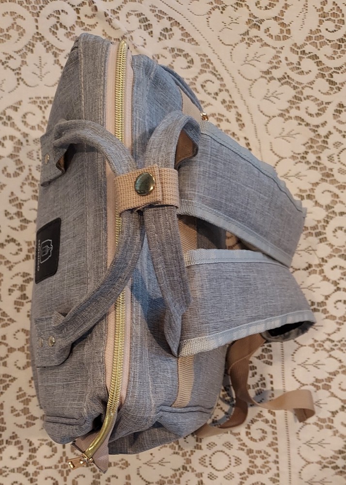 Momigo Breast Pump Backpack Bag Double layer Insulation USB Charging Grey Great!