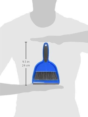 Small Hand Broom with Snap-on Dust Pan, Blue - 2 sets