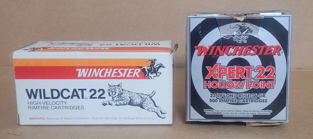 2 VINTAGE Winchester 22 SHELLS Cartridges  EMPTY Box  Canada