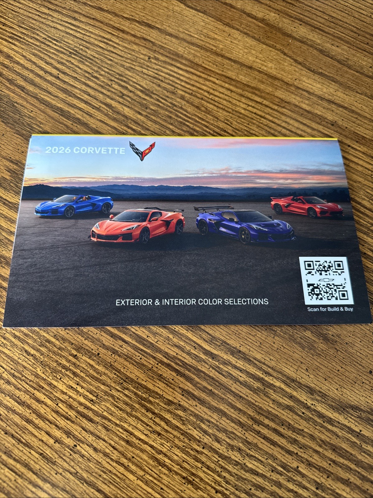 2026 CHEVROLET CORVETTE C8 - EXTERIOR & INTERIOR COLOR SELECTIONS BROCHURE