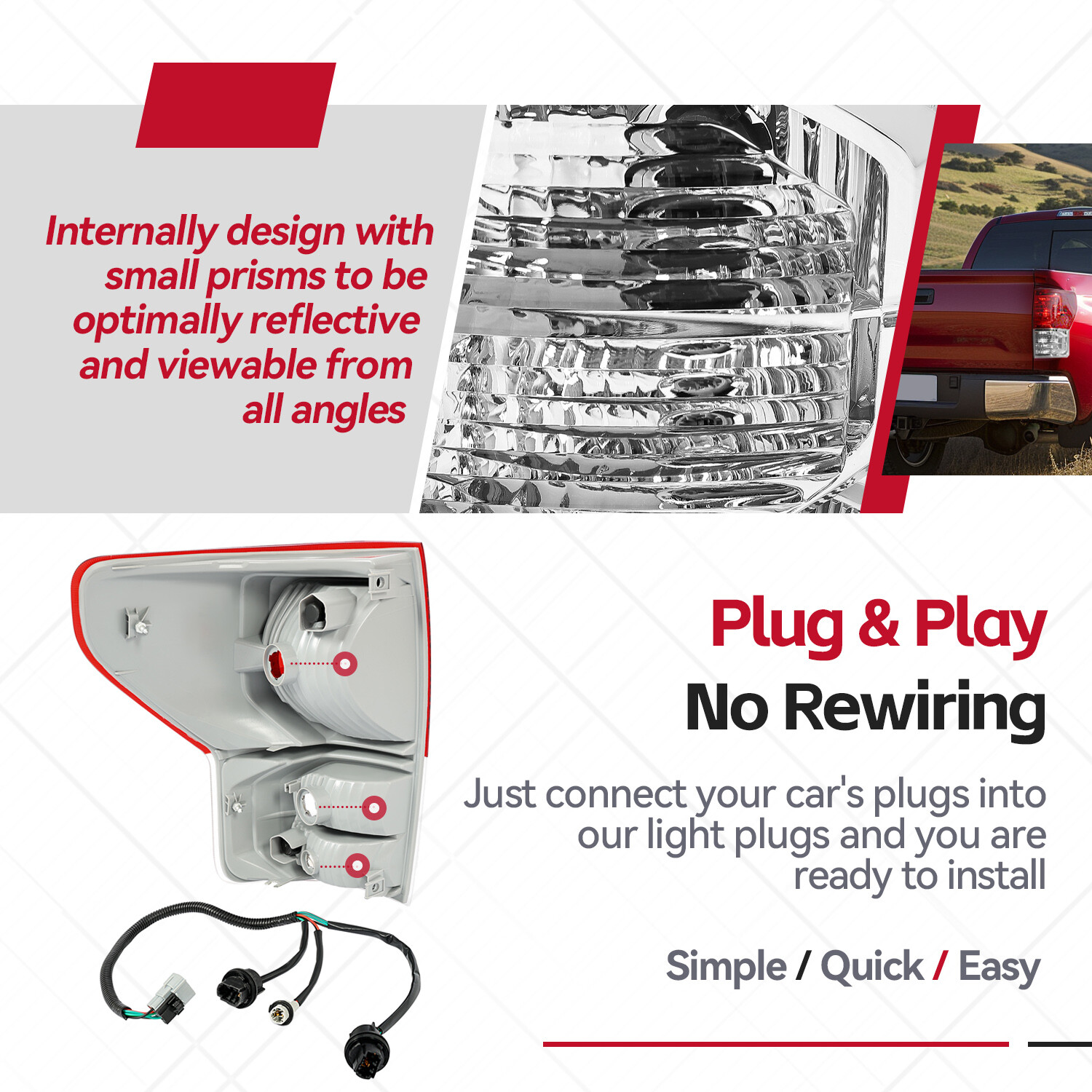 Tail Lights Brake Lamps w/Bulbs Left & Right For Toyota Tundra 2007-2013 10-13