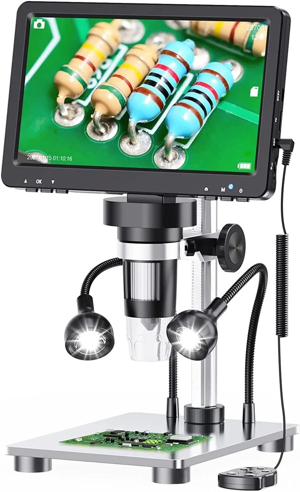 EDM9 7'' LCD Digital Microscope 1200X, 1080P Coin Microscope with Camera Sensor