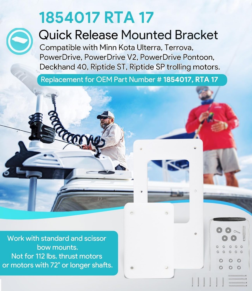 Quick release bracket motor mount compatible with Riptide Terrova
