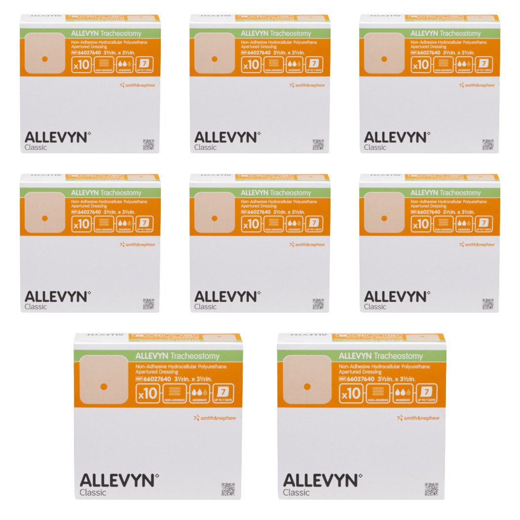 Smith & Nephew Allevyn Tracheostomy Foam Dressing, 3½" x 3½" - Case of 80 Pads