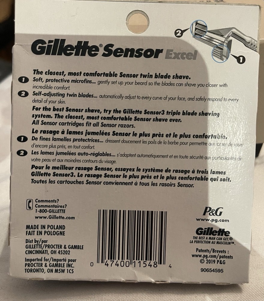 Gillette Sensor Excel Razor Blades Replacement Cartridges 10 Count 🔥