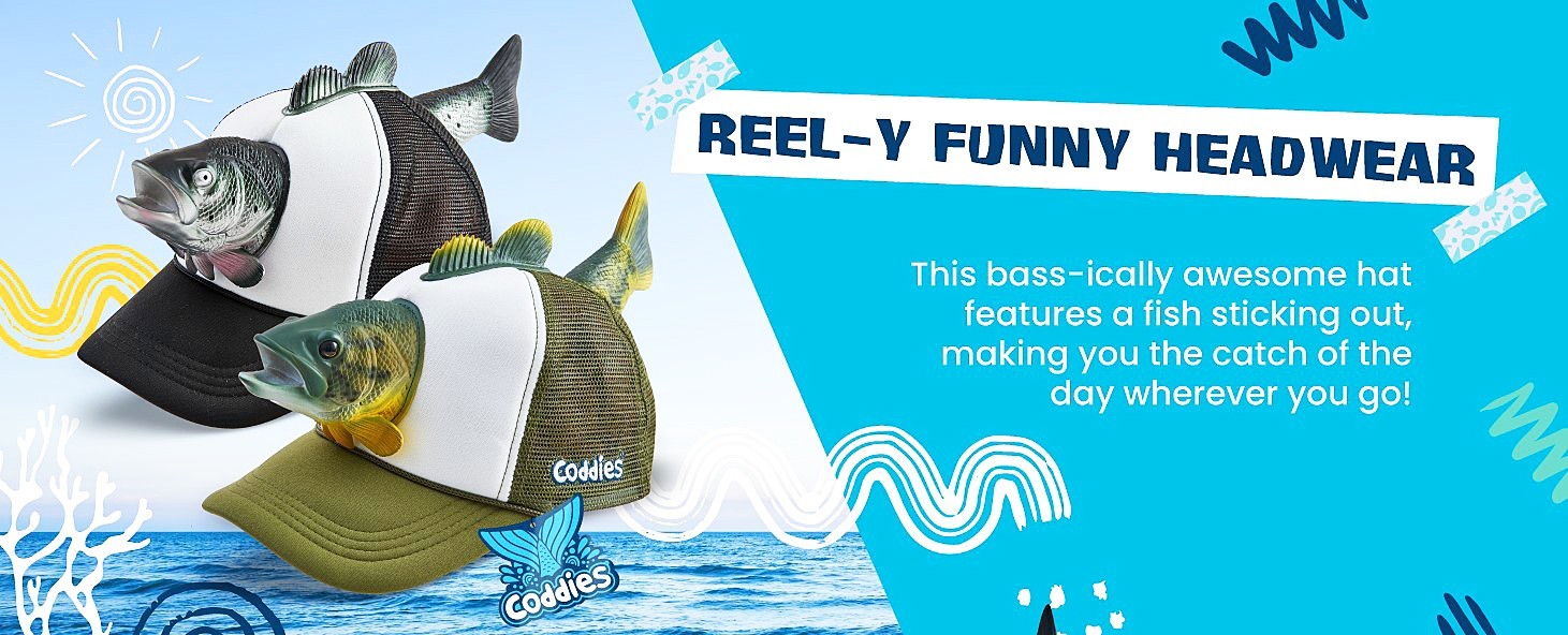 Funny Fish Hat 3D Bass Fishing Hat Perfect Gift Men Women Teen Children Costume