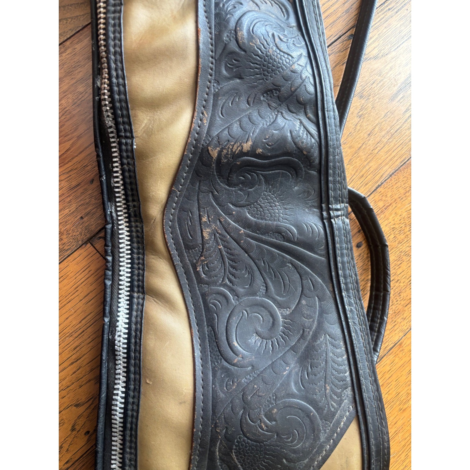 Vintage Western Tooled Leather Long Gun Rifle Shotgun Case Bag Western Style