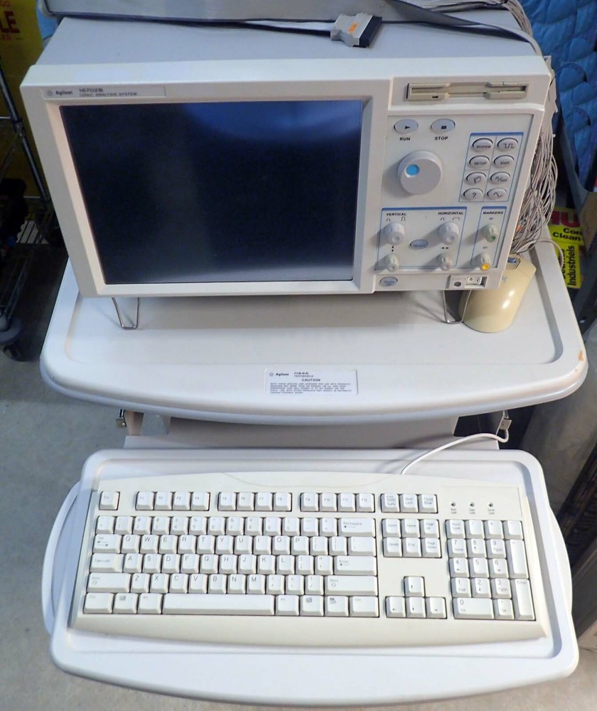 AGILENT 16702B LOGIC ANALYSIS SYSTEM w/ TESTMOBILE PRINTER PROBES & MUCH MORE