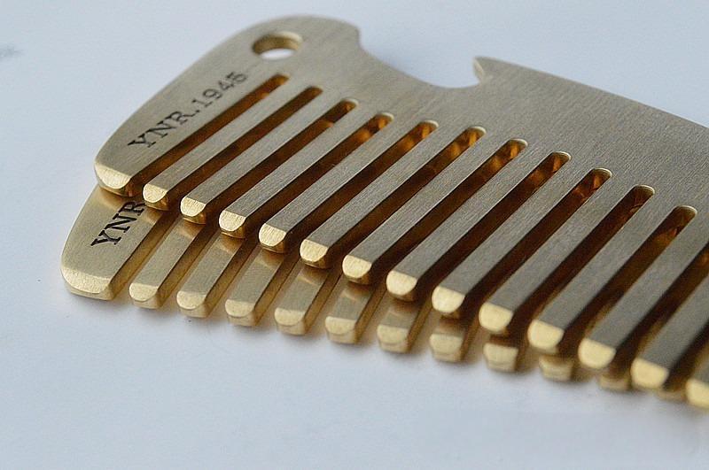 Solid Brass Hair Beared Comb with Bottle Opener Wrench EDC Portable Multi Tools