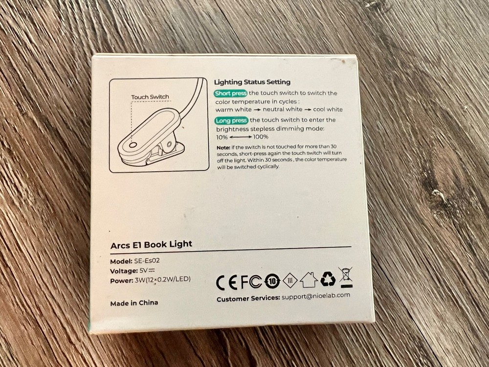 Nioc Lab Arcs E1 Book Light