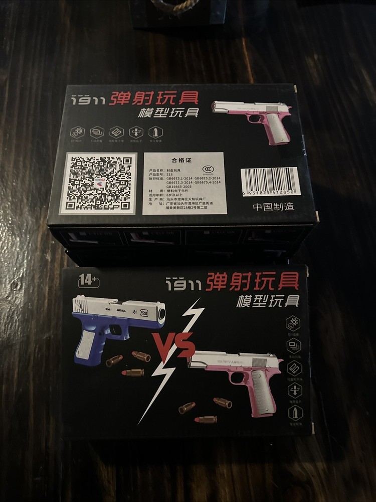 Pink Soft Bullet Shell Ejecting Pistol With Silencer