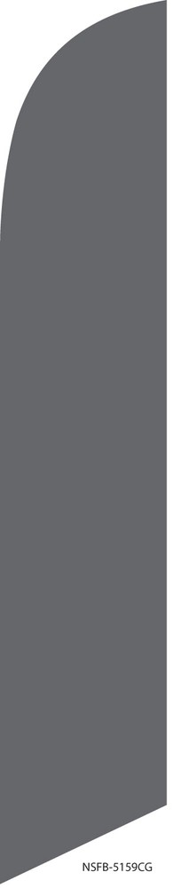 Solid Cool Grey Gray 12ft Feather Banner Swooper Flag - FLAG ONLY