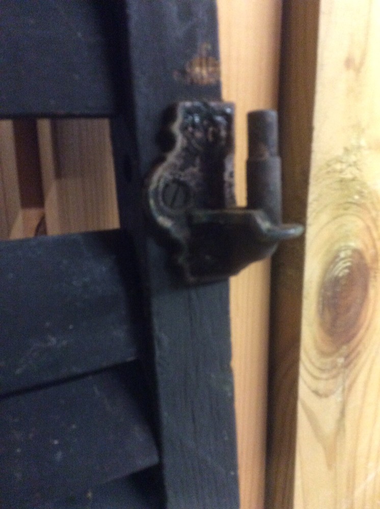 3 Vintage Green Wood Shutters - Solid - Partial Hinges - Good