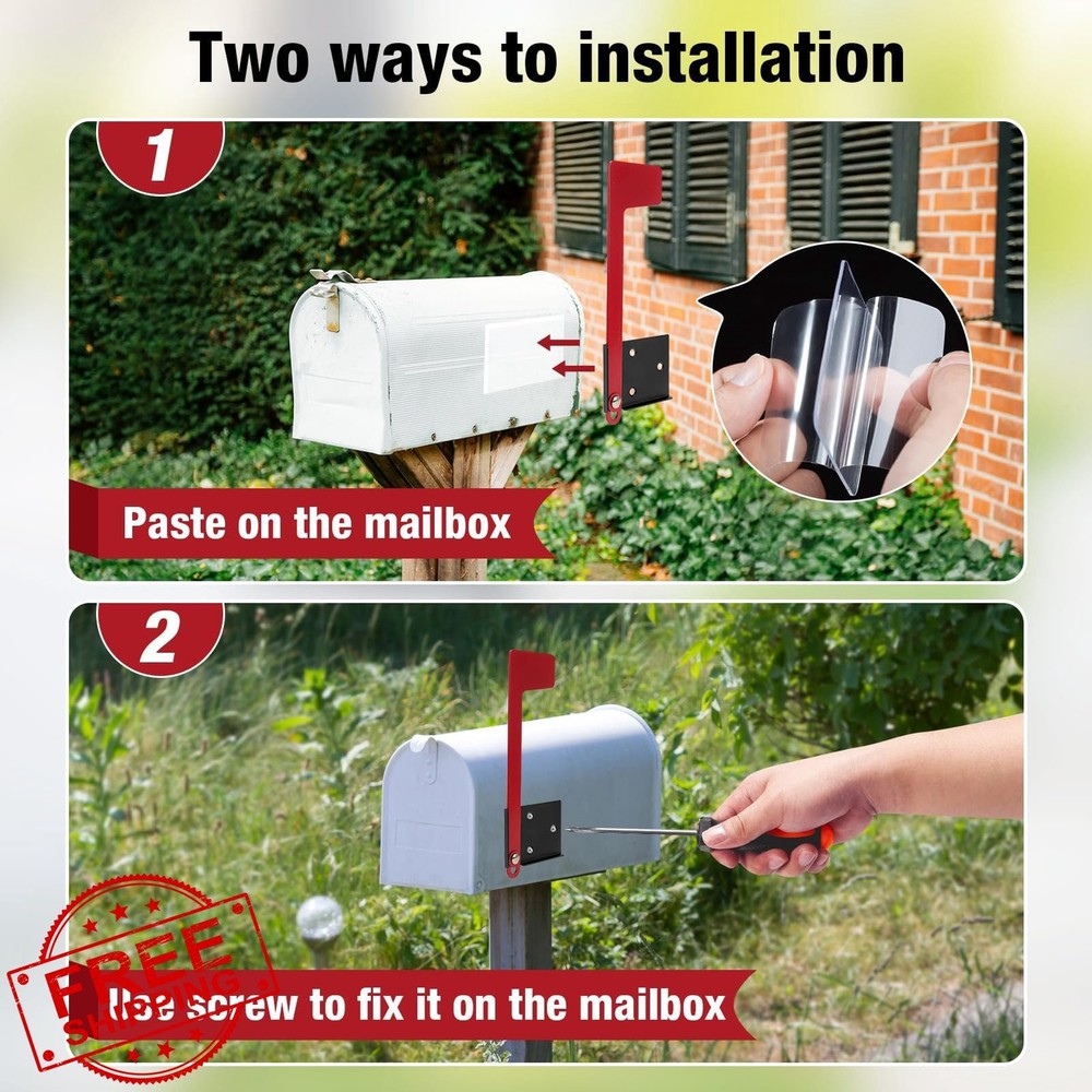 Merear Mailbox Flag Replacement Kit Galvanized Steel Weatherproof