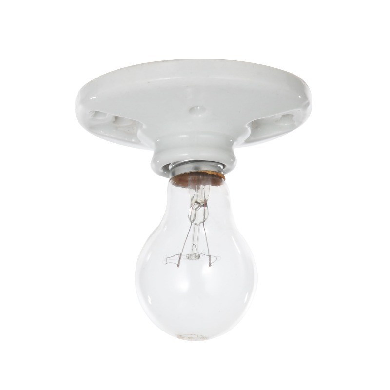 Hyper Tough White Base Porcelain Light Bulb Socket TD35078G, 1-PC