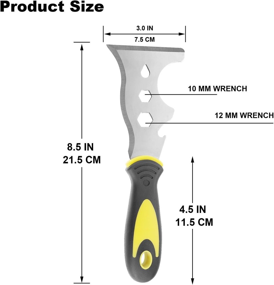12-in-1 Paint Scraper Tool Multi Use Putty Knife Caulk Remover
