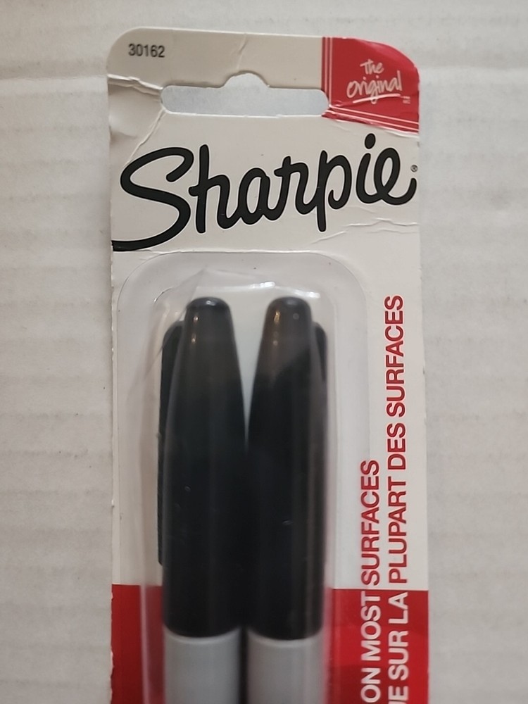 SHARPIE 30162PP Permanent Markers, Fine Point, Black, 2 Count
