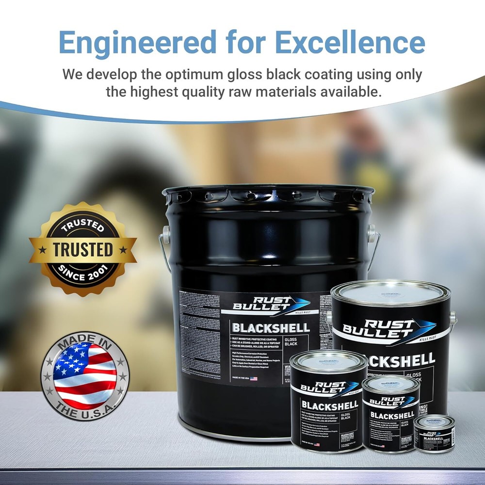 - Blackshell - Gloss Black Rust Inhibitor, Rust Preventive Coating -