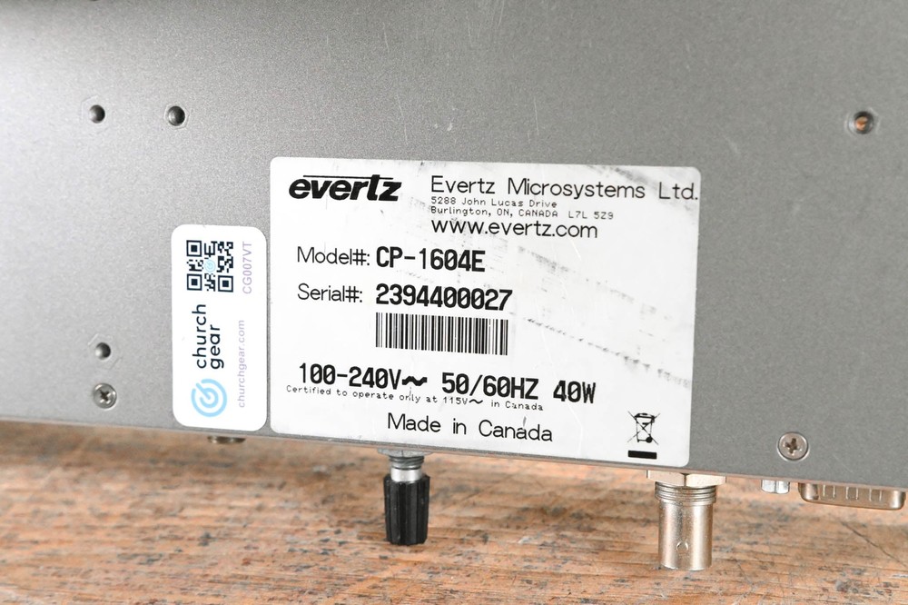 Evertz CP-1604E 20-Button Remote Panel CG007VT