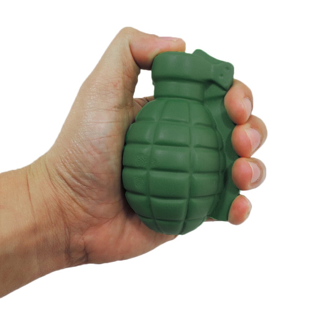 Stress Relief Squeezable Foam Green Grenade
