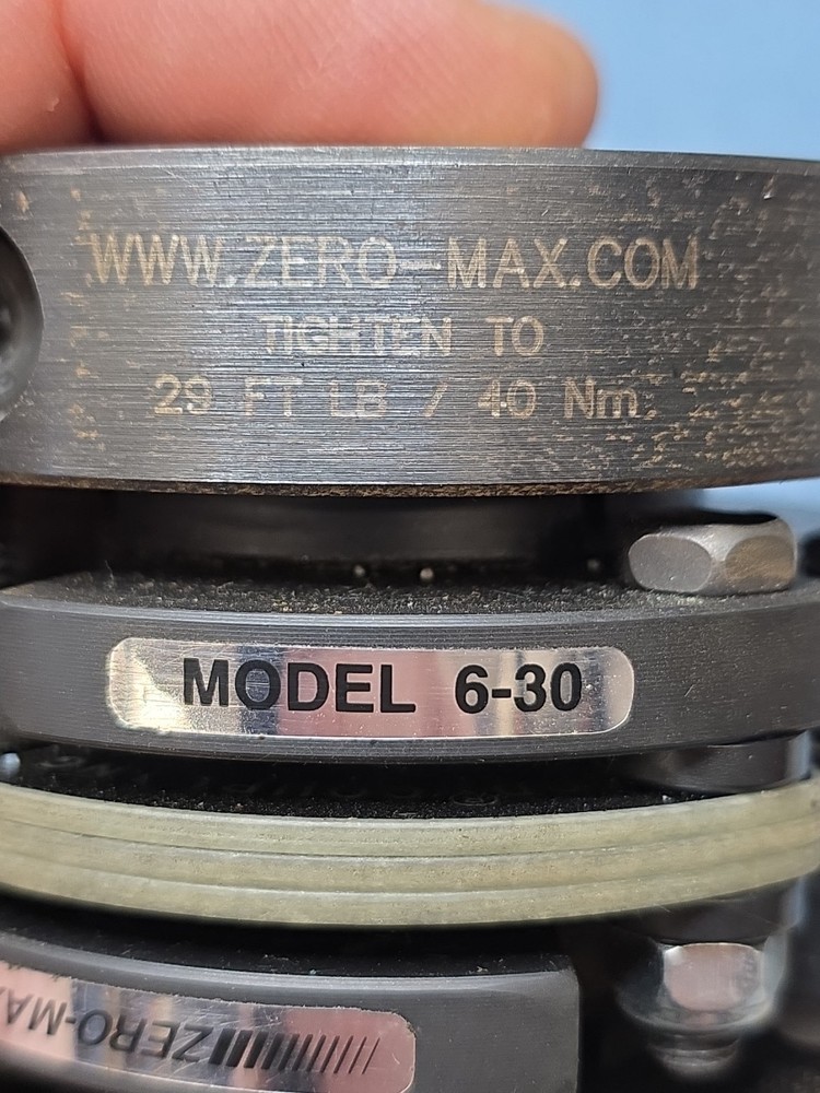 USED ZERO-MAX INC MODEL 6-30 1" BORE TO 1.105" BORE COMPOSITE DISC COUPLING