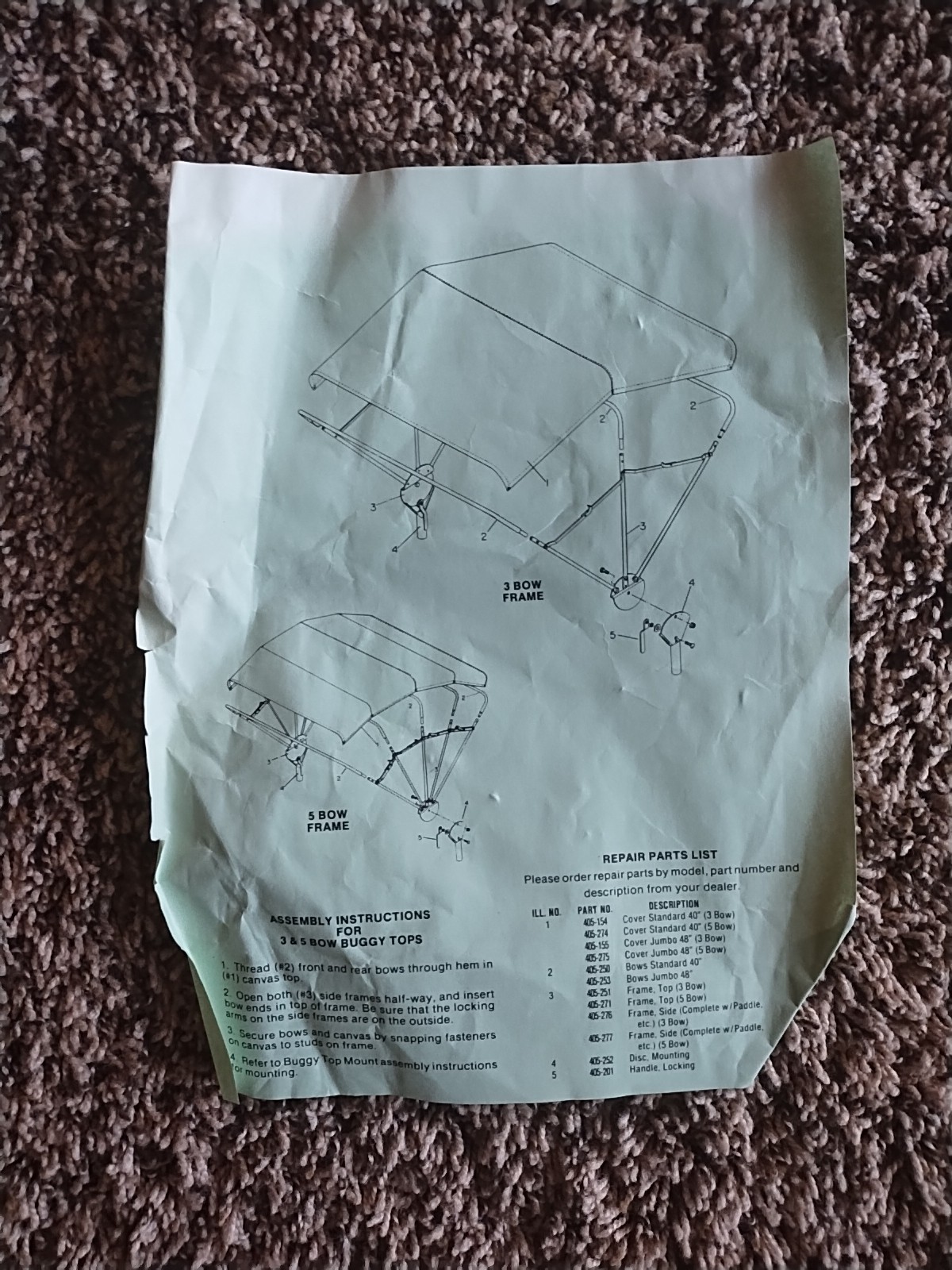 BUGGY TOP Umbrella TRACTOR 3 Bow Frame Yellow White Canopy Minneapolis Moline 40