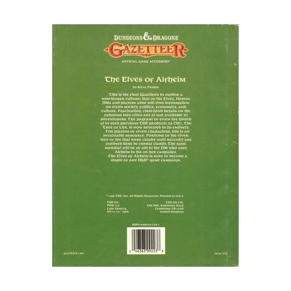 TSR Basic D&D Elves of Alfheim VG+