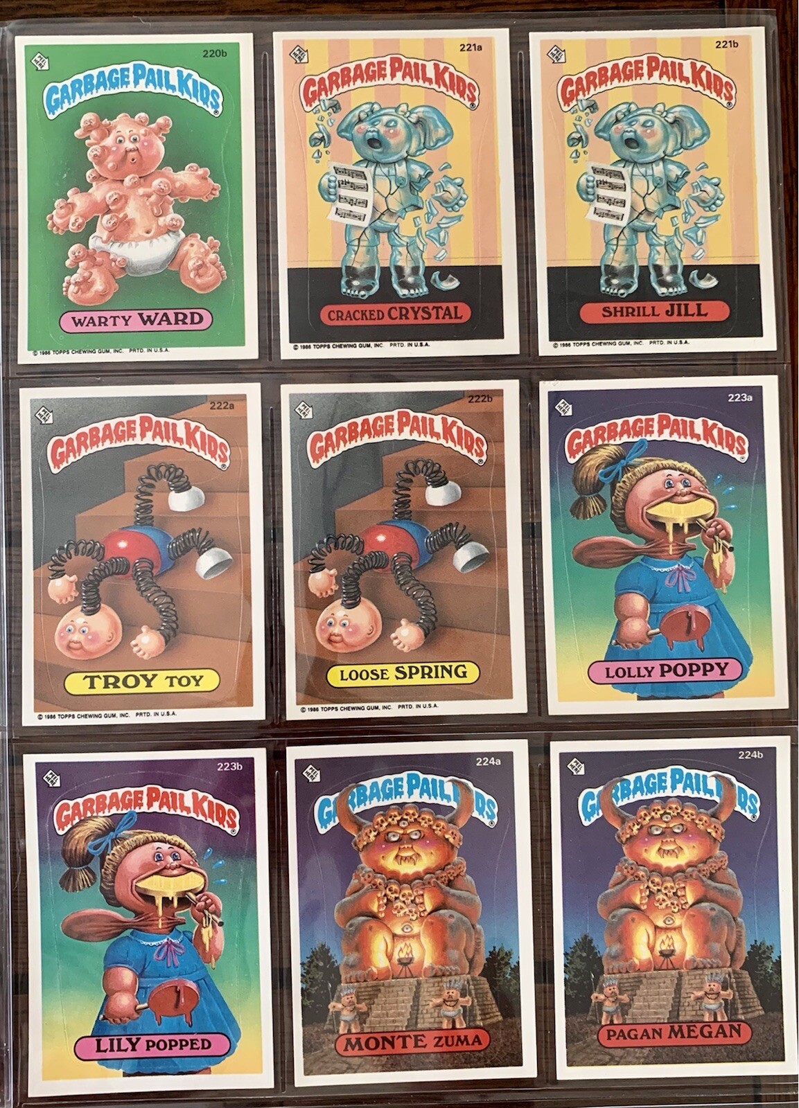 1986 TOPPS GARBAGE PAIL KIDS OS6 ORIGINAL SERIES 6 COMPLETE 88 CARD SET W/BINDER