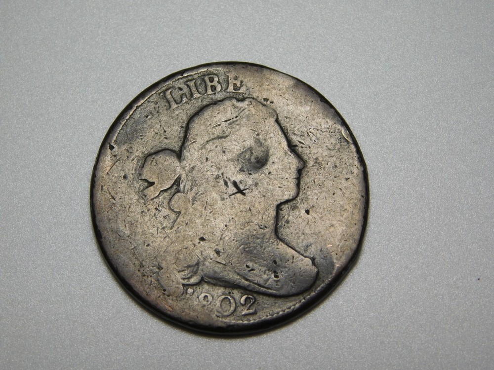 VINTAGE US COPPER COINS 1802 DRAPED BUST LARGE CENT