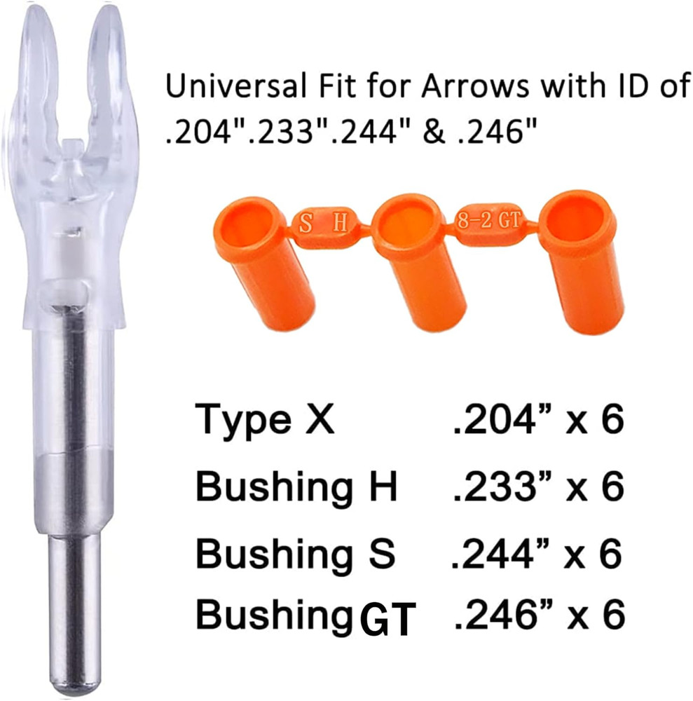 Universal LED Arrow Nocks with Bowstring Screwdriver - 6 Pack