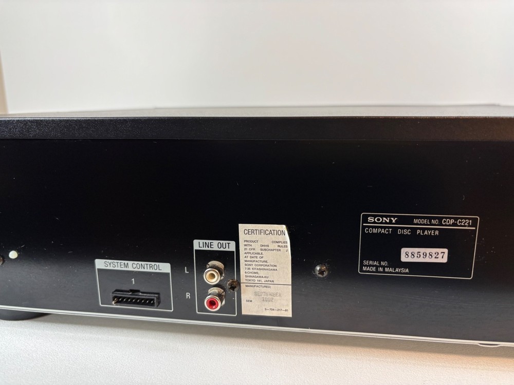 Sony CDP-C221 5-Disc CD Player Changer High Density Linear Converter – Untested