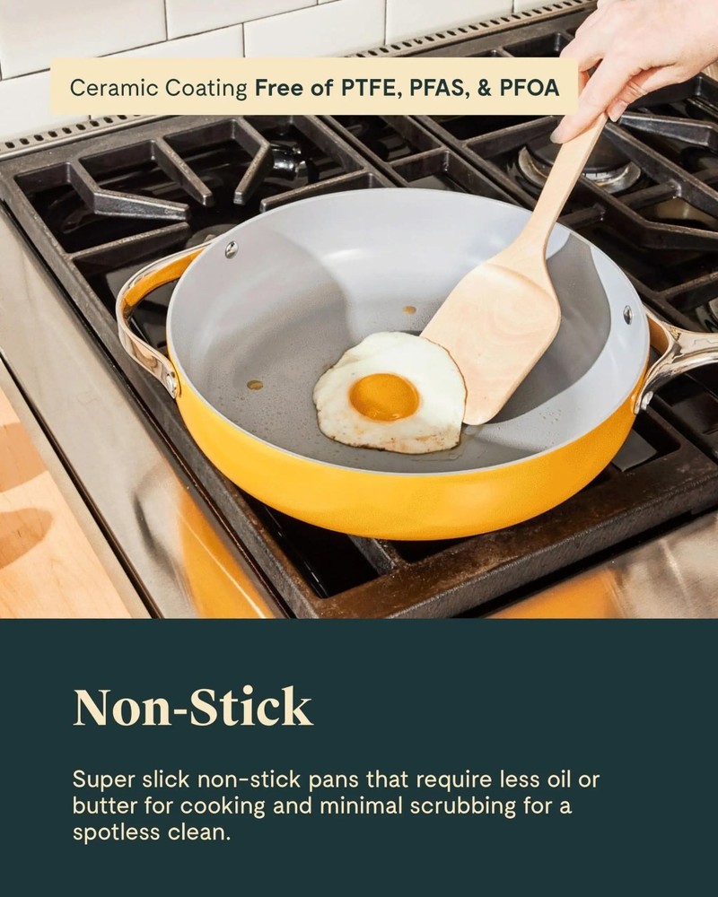 Ceramic Nonstick Cookware Set - 12 Piece New With Rack (Unbranded)