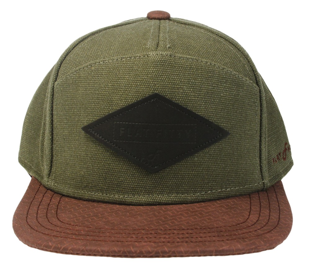 Flat Fitty Trenches Hybrid Adjustable Buckle Back Baseball Cap Hat, Green